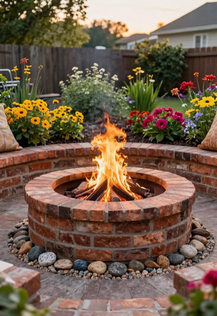 15 Outdoor Fire Pit Ideas for Backyards That Don't Need a Permit - 4. DIY Brick Fire Pit 1