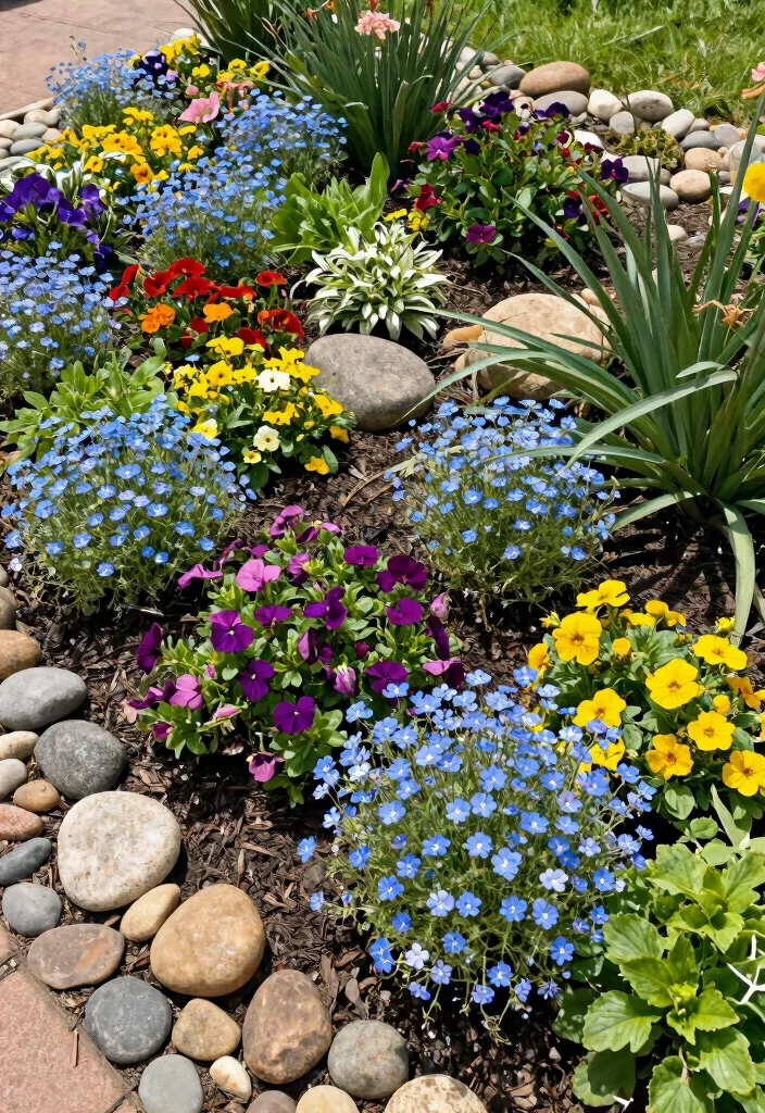15 Outdoor Flower Pot Ideas That Survive Heat and Forget-Me-Nots - 11. Create a Drought-Tolerant Flower Bed 1