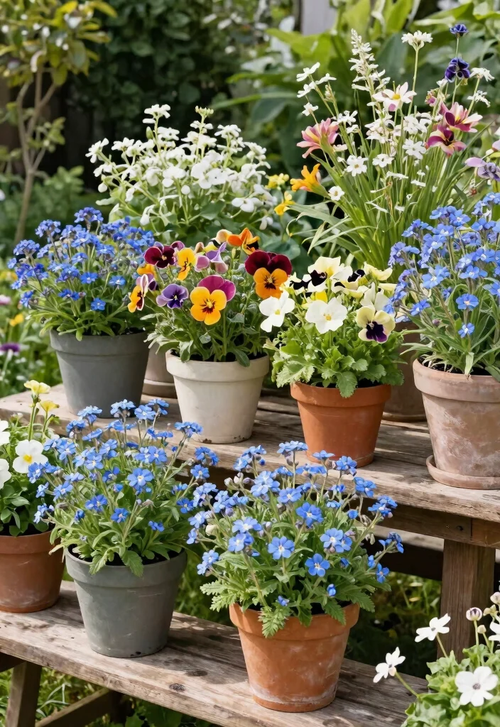 15 Outdoor Flower Pot Ideas That Survive Heat and Forget-Me-Nots - 14. Incorporate Edible Flowers in Your Garden 1