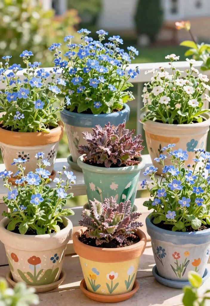 15 Outdoor Flower Pot Ideas That Survive Heat and Forget-Me-Nots - 7. Self-Watering Pots: The Ultimate Convenience 1