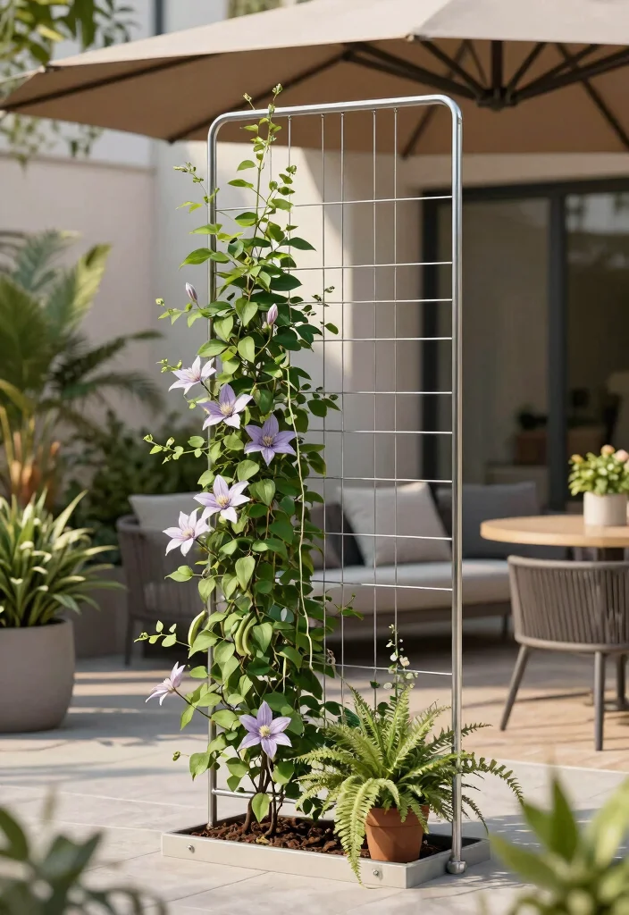 15 Patio Trellis Ideas That Support Heavy Climbing Vines - 11. Tension Wire Trellis 1