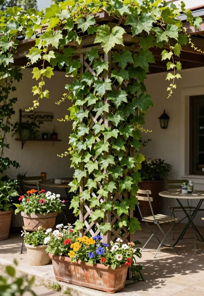 15 Patio Trellis Ideas That Support Heavy Climbing Vines - 3. Classic Lattice Trellis 1