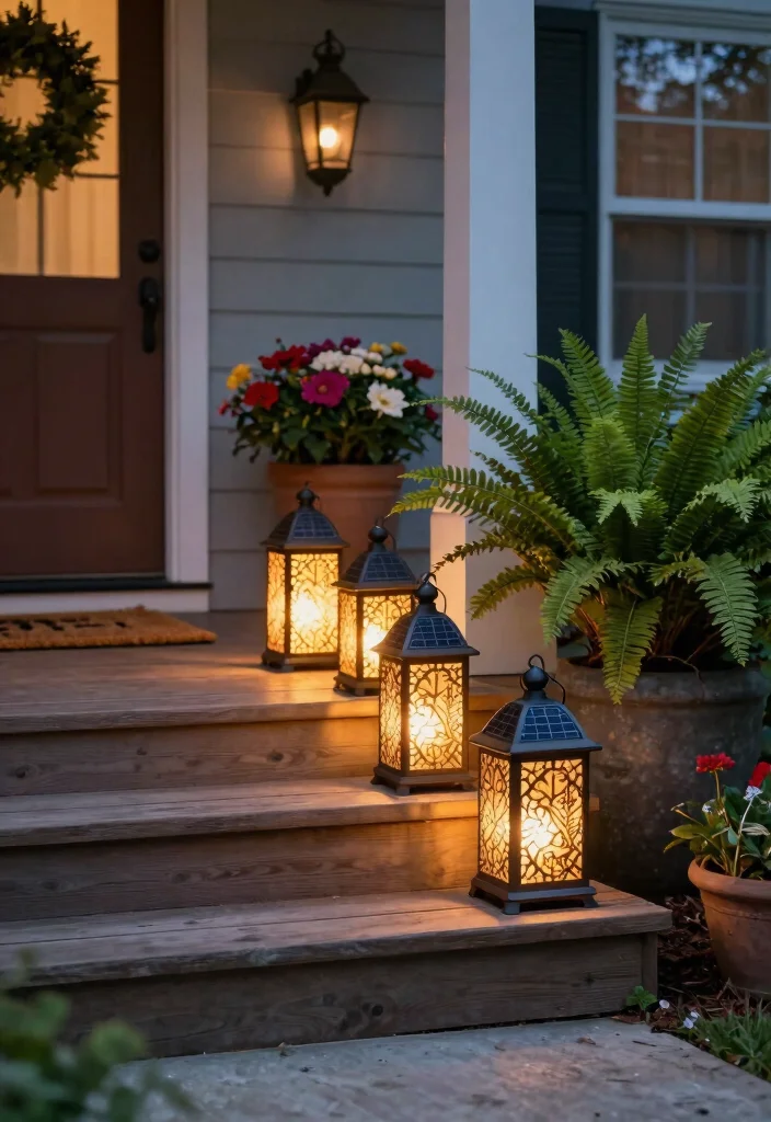 15 Porch Light Fixture Ideas That Boost Curb Appeal at Night - 1. Solar-Powered Lanterns 1