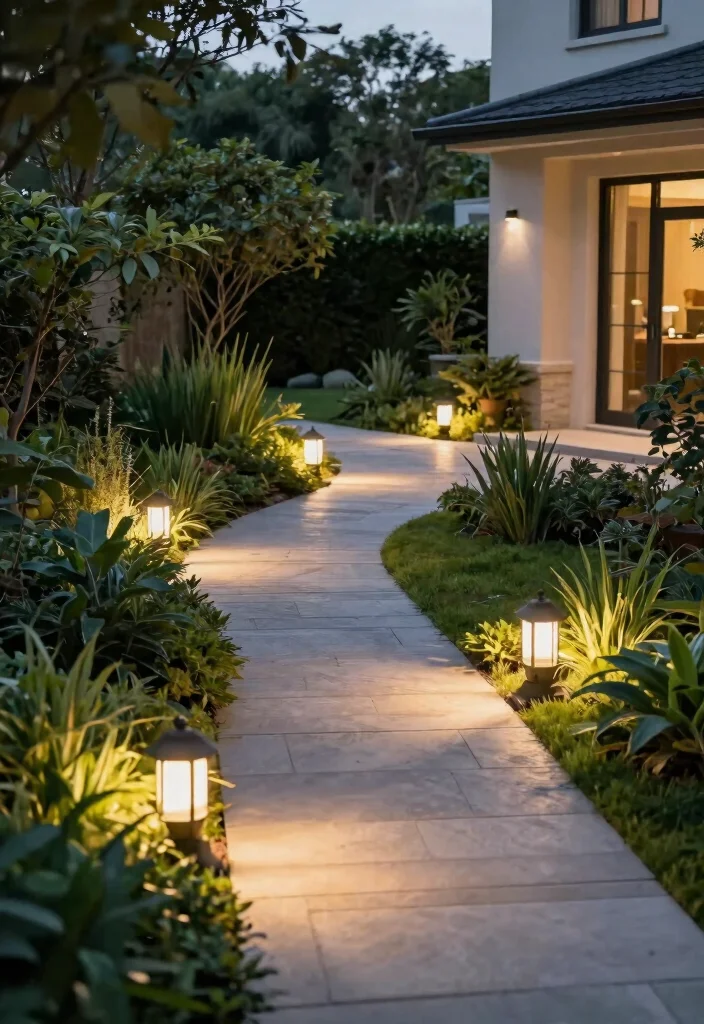 15 Porch Light Fixture Ideas That Boost Curb Appeal at Night - 12. Integrated Landscape Lighting 1
