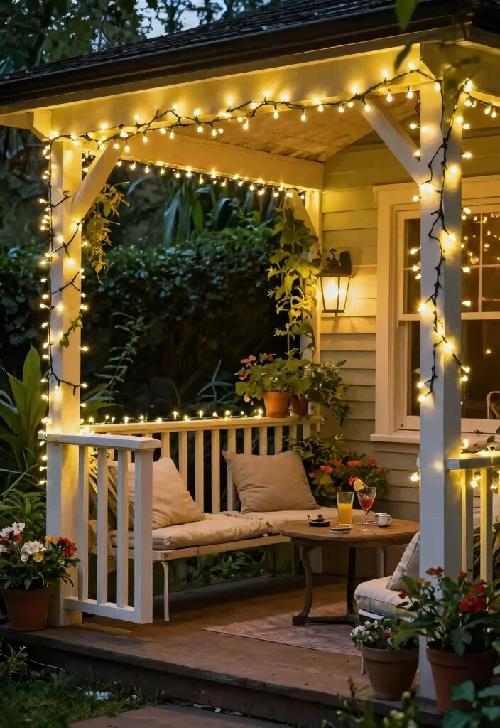 15 Porch Light Fixture Ideas That Boost Curb Appeal at Night - 4. LED Fairy Lights 1