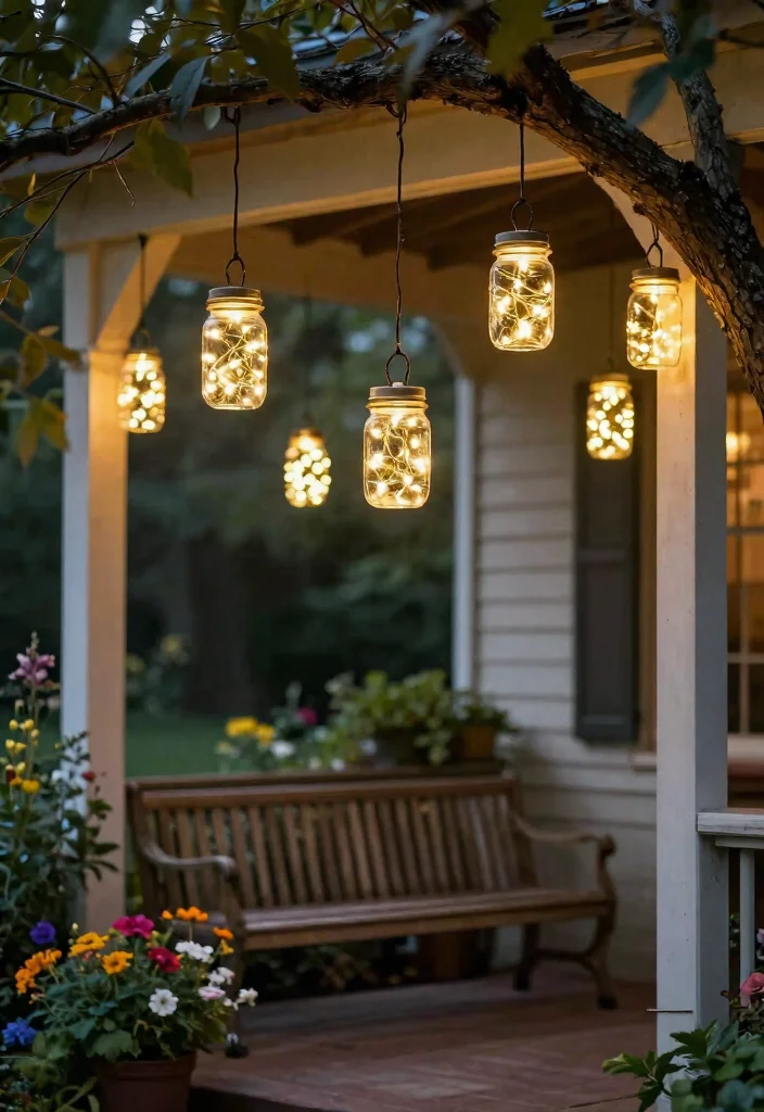 15 Porch Light Fixture Ideas That Boost Curb Appeal at Night - 7. Glass Jar Lights 1