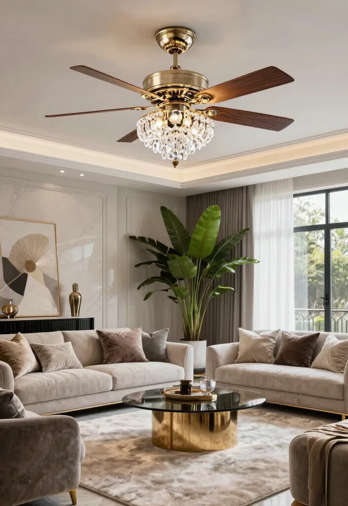 15 Unique Ceiling Fan Concepts That Don't Look Like Every Other House - 10. Luxe Glam 1