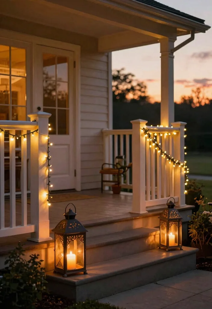 15 Valentine Front Porch Ideas That Don't Look Childish - 2. Soft Lighting Solutions 1