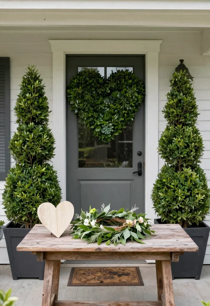 15 Valentine Front Porch Ideas That Don't Look Childish - 4. Heart-Shaped Decor 1