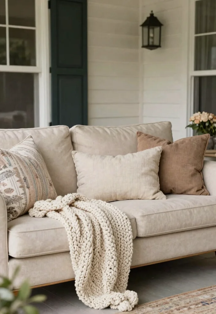 15 Valentine Front Porch Ideas That Don't Look Childish - 5. Textured Throws and Pillows 1