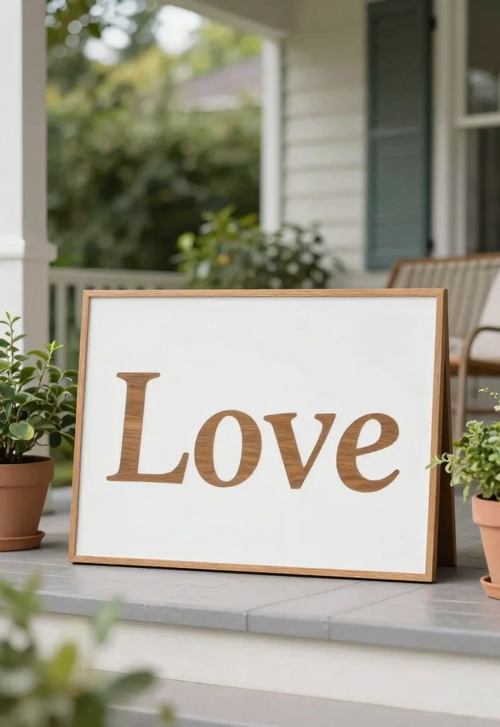 15 Valentine Front Porch Ideas That Don't Look Childish - 9. Minimalist Valentine Signs 1