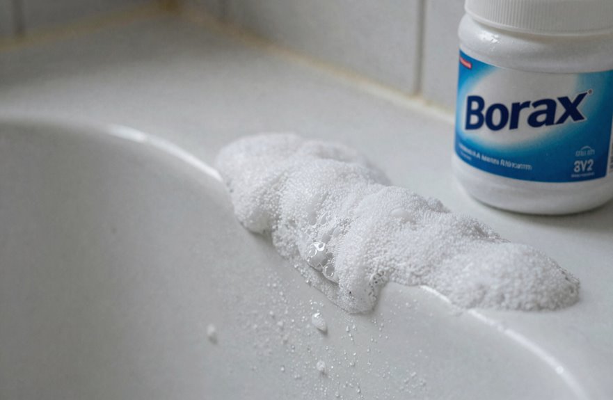 borax paste dissolves stubborn soap scum