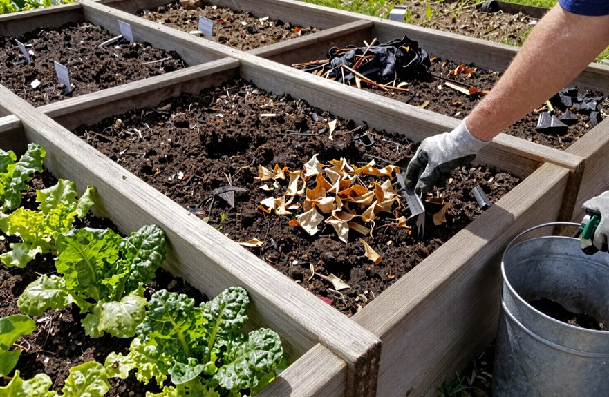 clear out dead plants and debris
