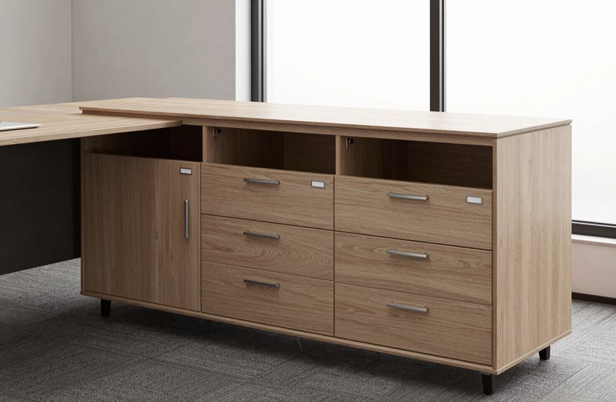 7 Filing Cabinet Alternatives for Modern Offices 2 credenza turned into organized filing