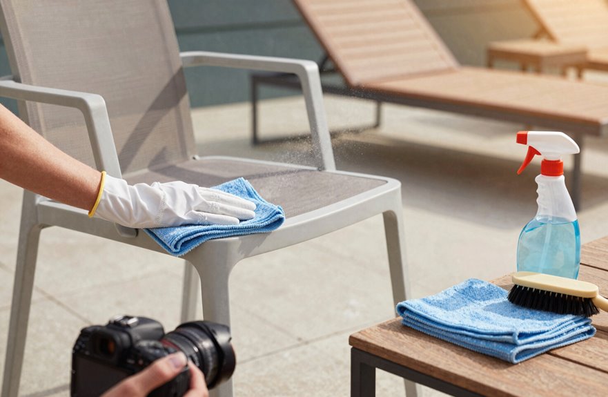 Clean Outdoor Furniture in 5 Easy Steps 3 dust and prep furniture frames