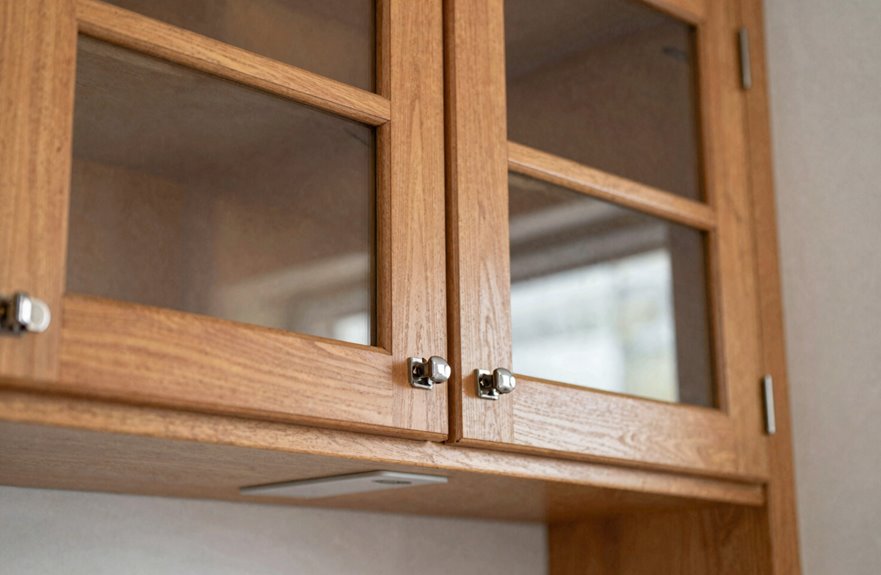7 Ways to Update Kitchen Cabinets Without Painting 3 glass doors brighten upper cabinets