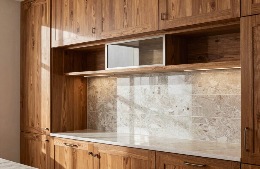 7 Ways to Update Kitchen Cabinets Without Painting 5 light backsplash brightens wood cabinets