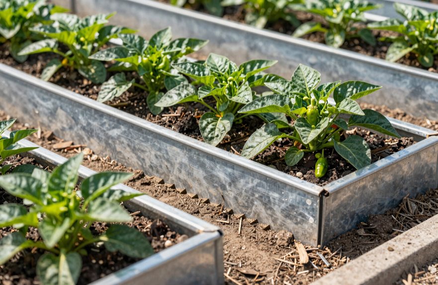 metal edging stops squirrel gnawing at soil level