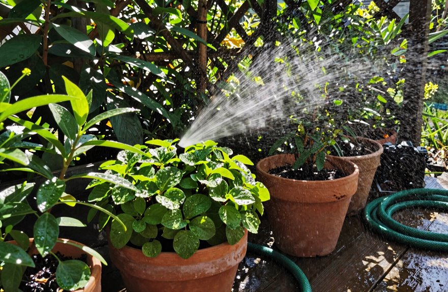 morning watering to root zone thoroughly