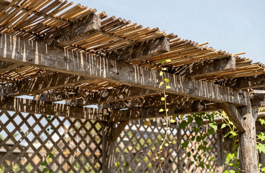 How to Cover a Pergola: 5 Materials & Installation Methods †’ Materials and Installation Methods for Covering Your Pergola 6 natural cover tradeoffs reeds bamboo vines