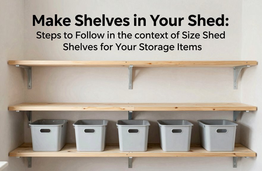 Make Shelves in Your Shed: 5 Steps 3 plan shelving by item size and studs