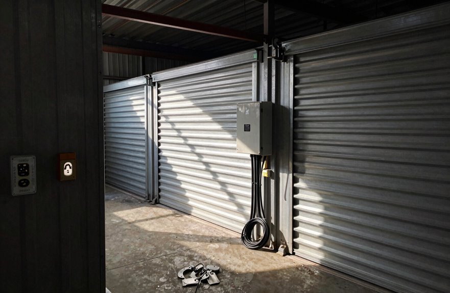 power in storage unit for tools lights repairs