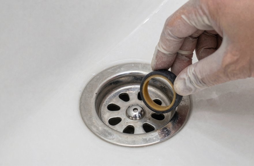 6 Steps to Stop Bathtub Overflow Drain Problems 4 remove old gasket clean surface