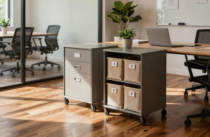 7 Filing Cabinet Alternatives for Modern Offices 4 rolling carts as filing cabinet alternatives