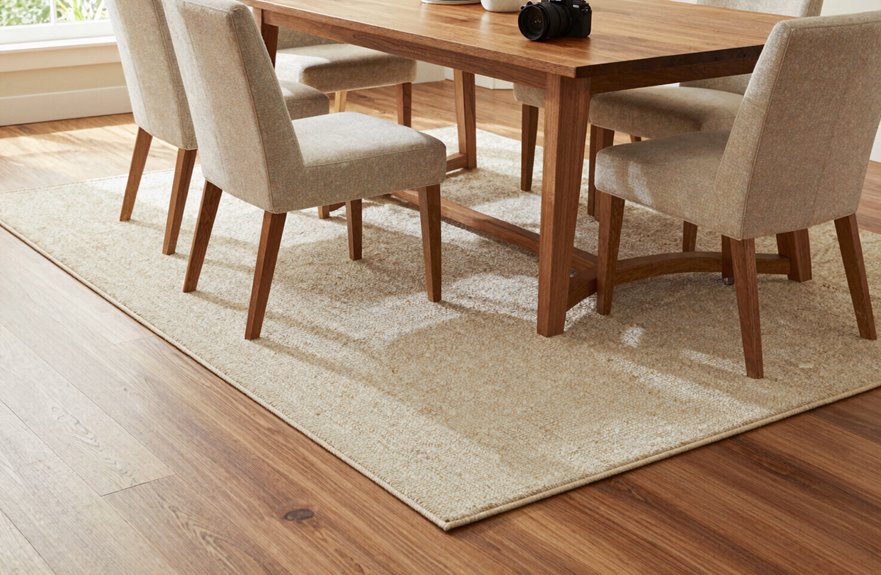 rug pad enhances dining rug performance