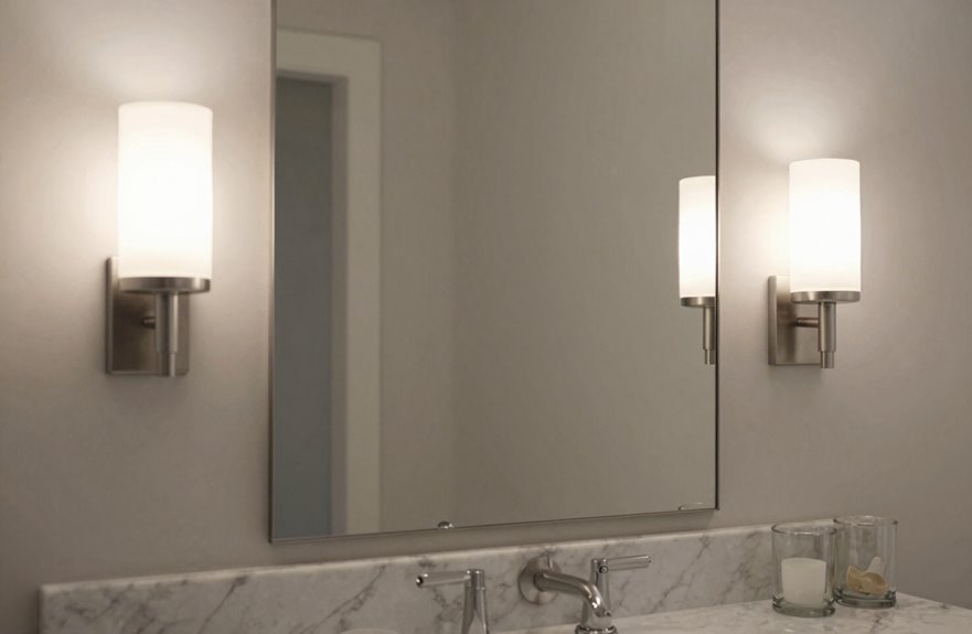 sconce lighting framing mirror
