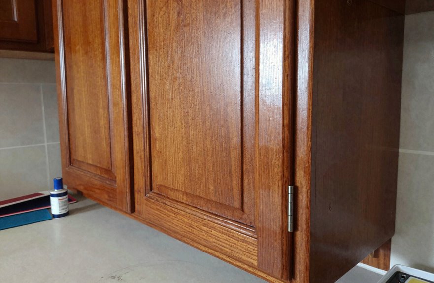 How to Restain Your Kitchen Cabinets in 5 Essential Steps 6 seal coats protect stained cabinets durability