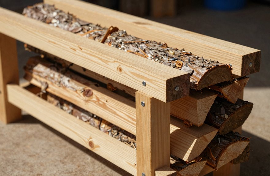 Build a Firewood Rack in 7 Simple Steps 5 seven 11 inch connectors four angled braces