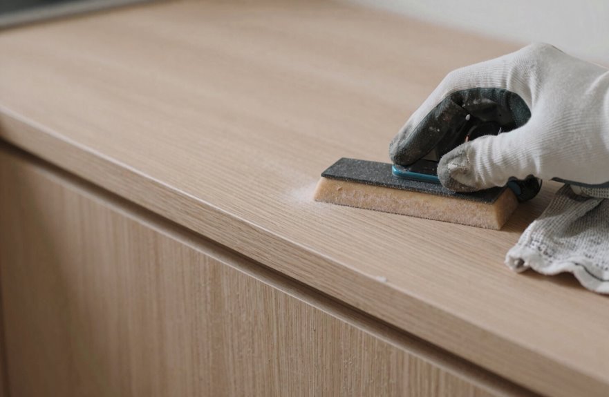 How to Restain Your Kitchen Cabinets in 5 Essential Steps 4 smooth dust free surface preparation
