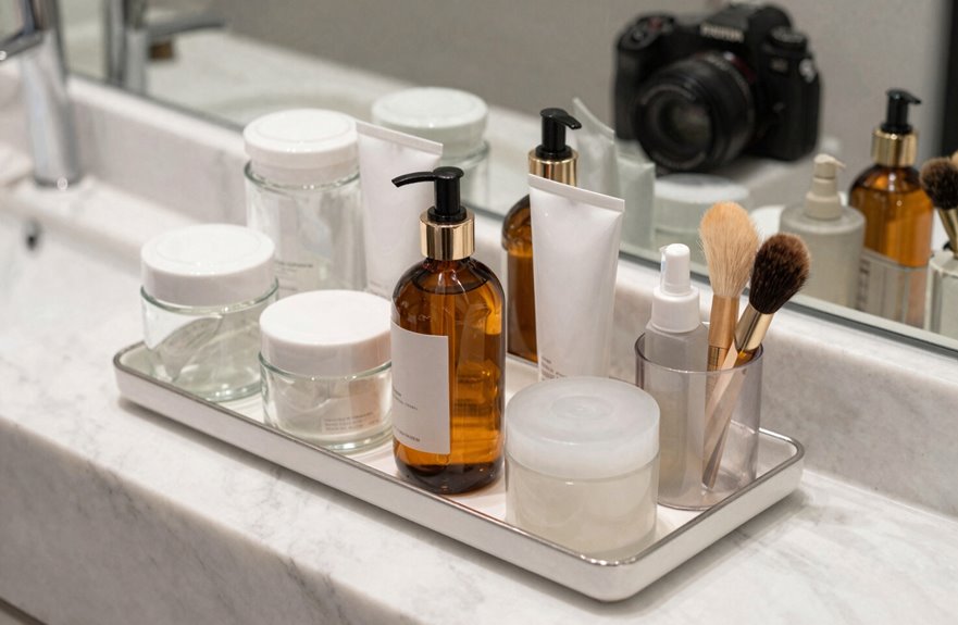 tiered bathroom storage for daily items