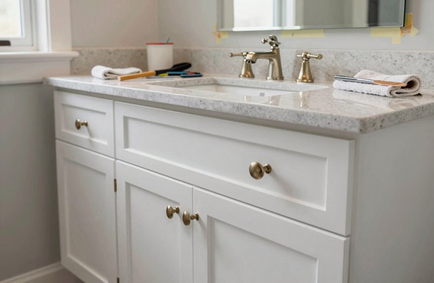 10 Steps to Upgrade Your Bathroom Vanity 3 two tone vanity makeover prep