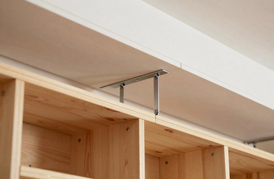 Make Shelves in Your Shed: 5 Steps 5 upper shelves with temporary clamps install