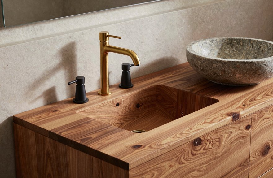 warm wood marble brass harmony